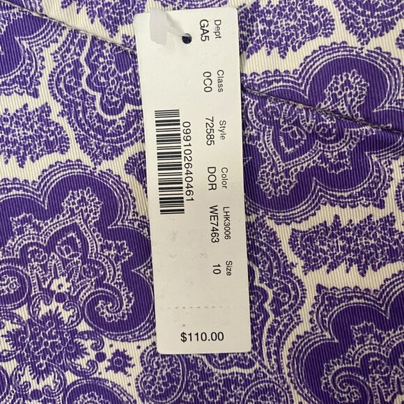 J.Crew Medallion Paisley No. 2 Pencil Skirt Purple Size 10 Knee Length New - Picture 9 of 12